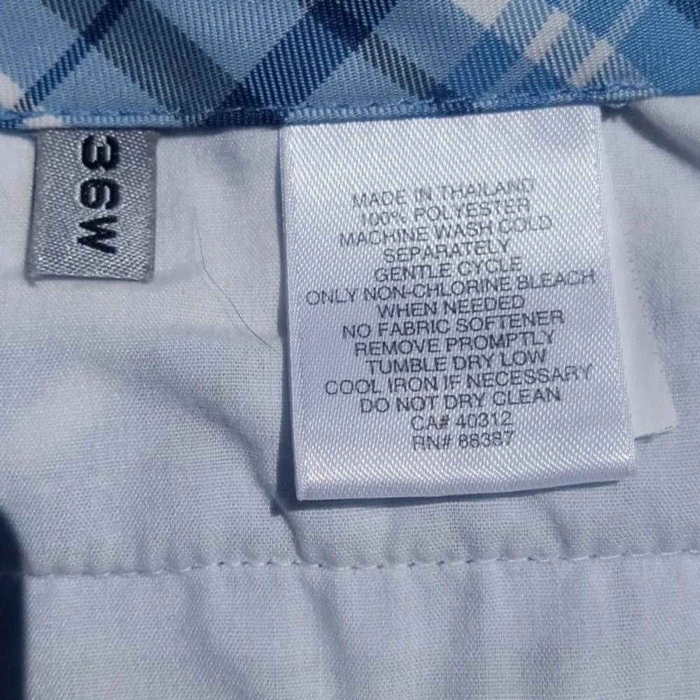NWOT- Ashworth blue and white plaid dress shorts. Size 36.  C227​​​​​​ - Picture 6 of 10